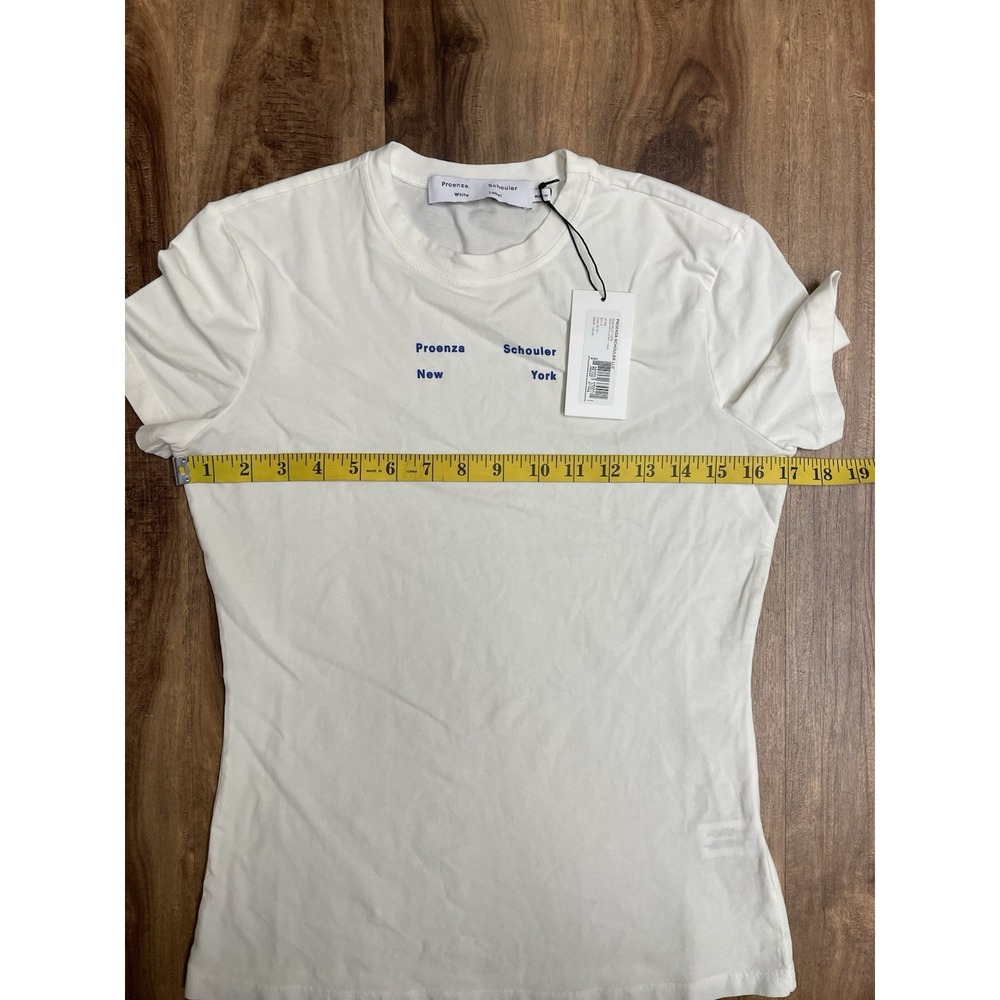 Proenza Schouler New York White Label Women's Solid Stretch Jersey T Shirt Sz S - Picture 6 of 9